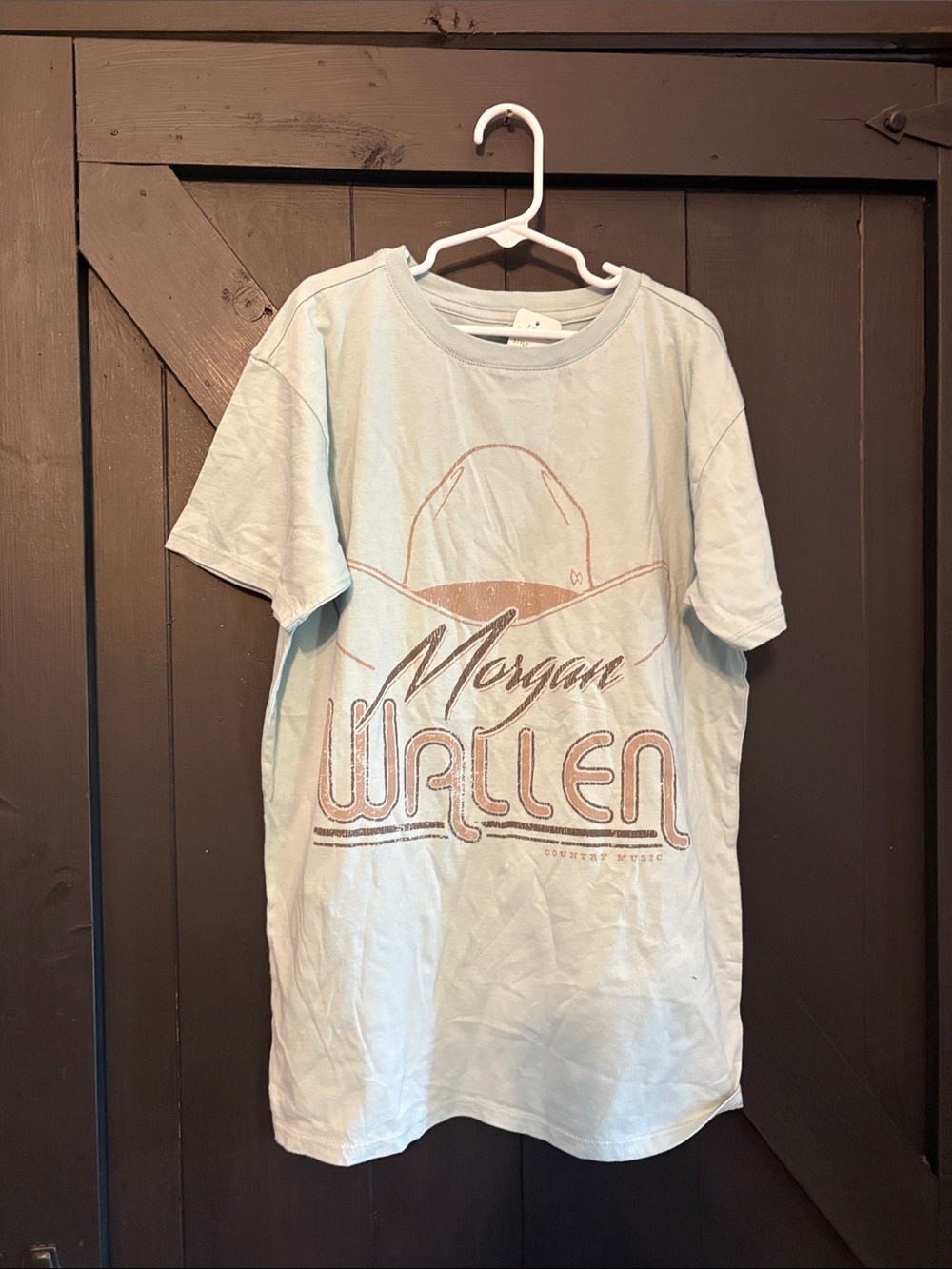 Morgan Wallen Light Blue Short Sleeve Graphic Tee